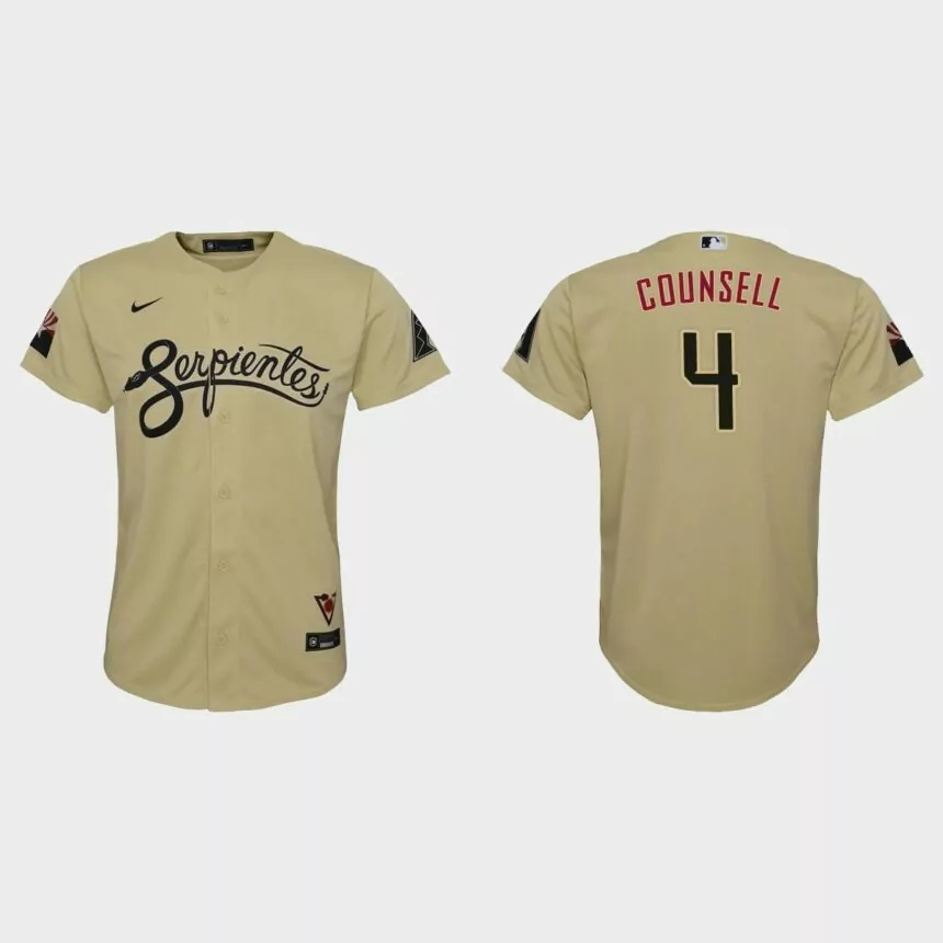 Youth Arizona Diamondbacks Craig Counsell Gold 2021 City Connect Replica Jersey.jpg