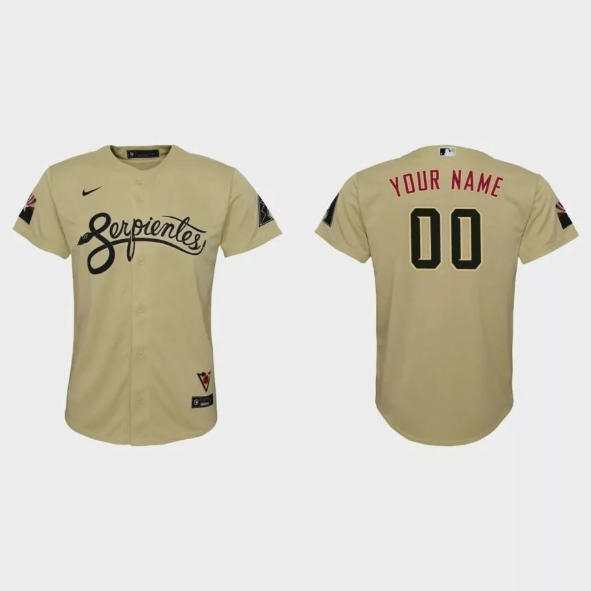 Youth Arizona Diamondbacks Custom Gold 2021 City Connect Replica Jersey.jpg