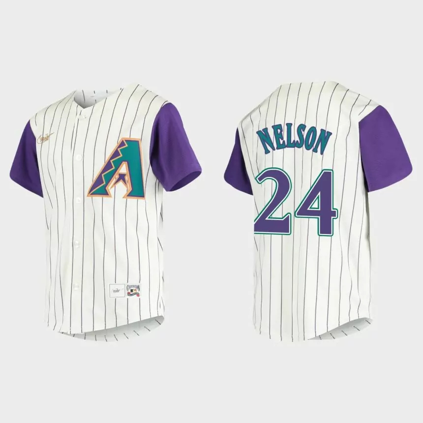 Youth Arizona Diamondbacks Kyle Nelson Cream Cooperstown Collection Jersey.jpg