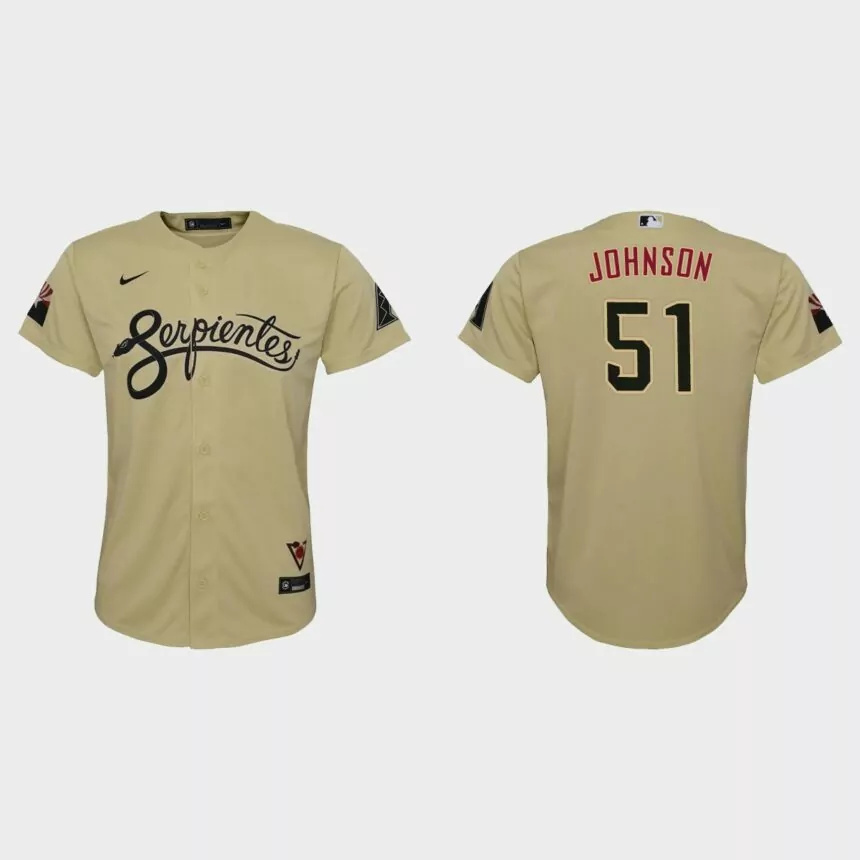 Youth Arizona Diamondbacks Randy Johnson Gold 2021 City Connect Replica Jersey.jpg