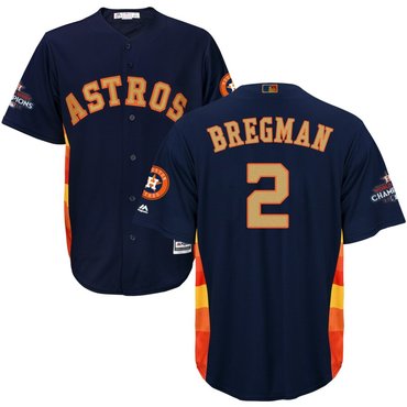 Youth Astros 2 Alex Bregman Navy Youth 2018 Gold Program Cool Base Jersey