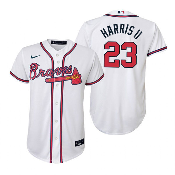 Youth Atlanta Braves #23 Michael Harris II White Home CoolBase Jersey