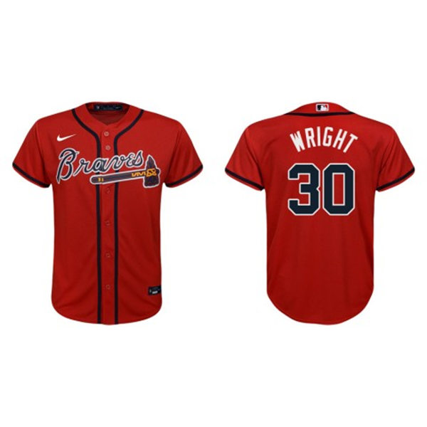 Youth Atlanta Braves #30 Kyle Wright Red Alternate Jersey