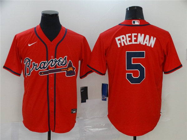 Youth Atlanta Braves #5 Freddie Freeman Nike Red Alternate Cool Base Jersey