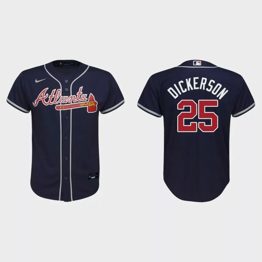Youth Atlanta Braves Alex Dickerson Navy Replica Alternate Jersey