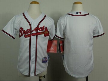 Youth Atlanta Braves Blank White Cool Base Baseball Jersey