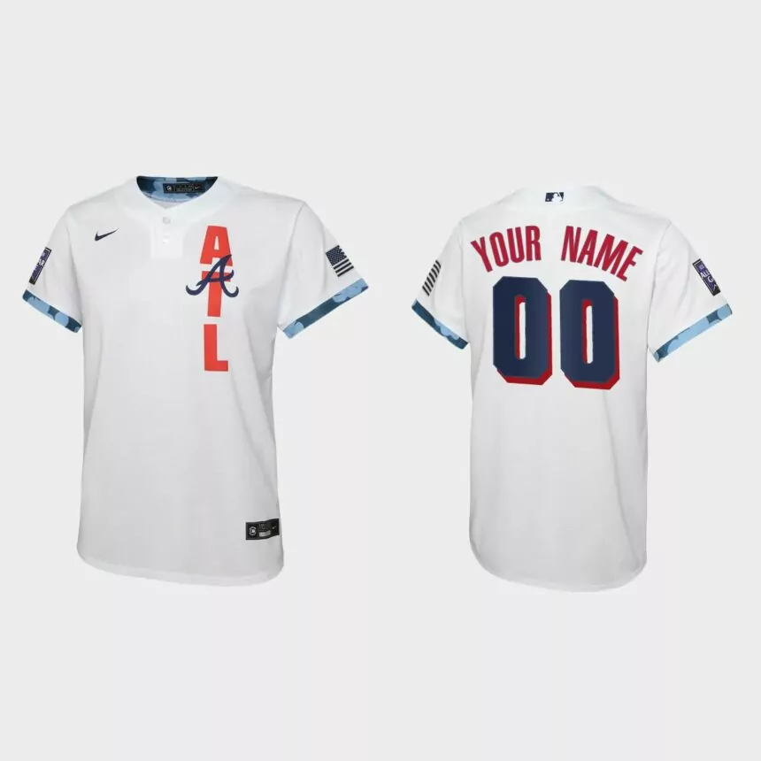 Youth Atlanta Braves Custom White 2021 MLB All-Star Game Jersey