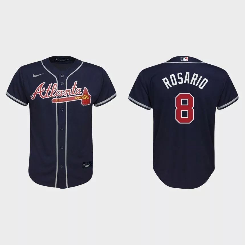 Youth Atlanta Braves Eddie Rosario Navy Replica Alternate Jersey