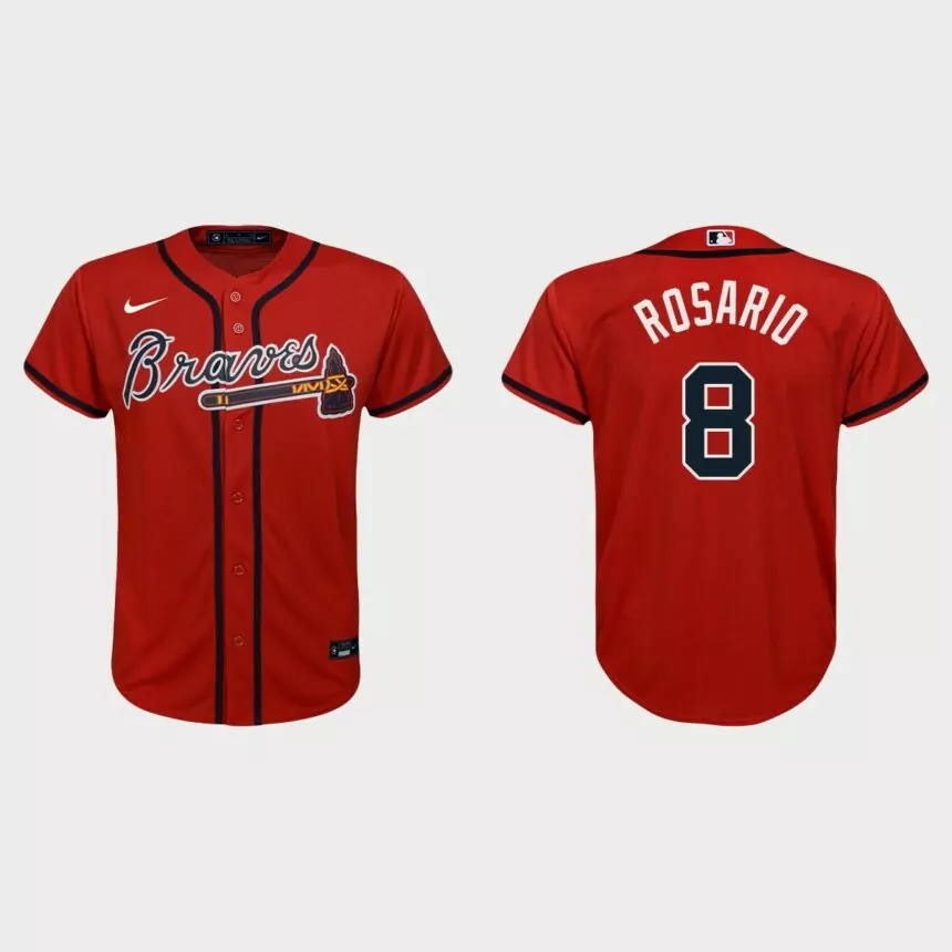 Youth Atlanta Braves Eddie Rosario Red Replica Alternate Jersey