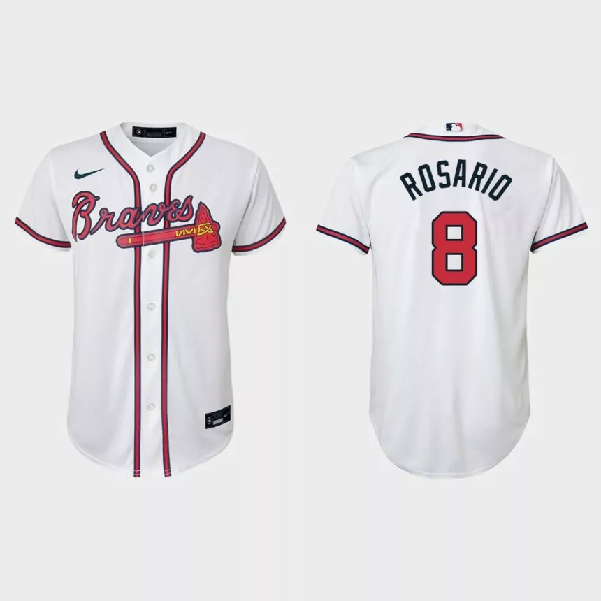 Youth Atlanta Braves Eddie Rosario White Replica Home Jersey