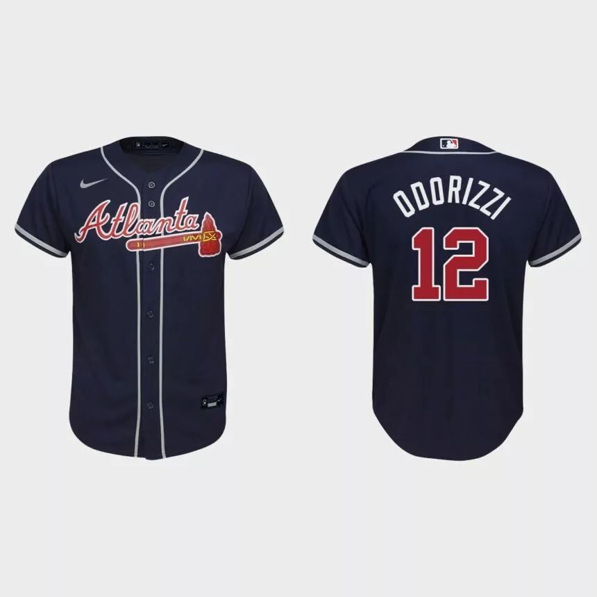 Youth Atlanta Braves Jake Odorizzi Navy Replica Alternate Jersey