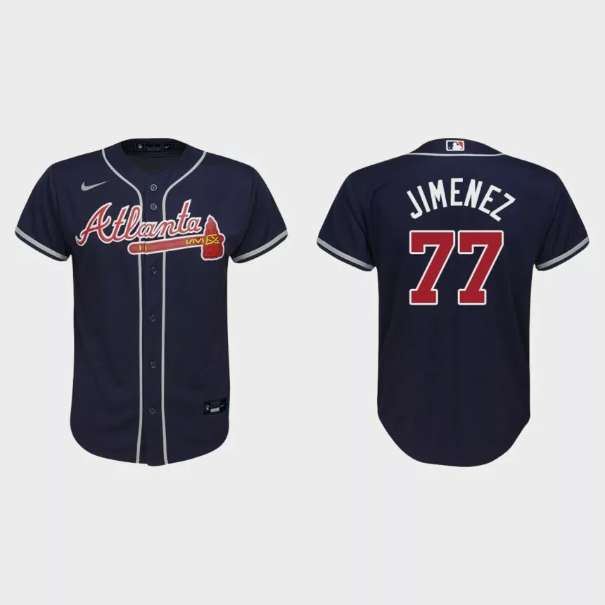 Youth Atlanta Braves Joe Jimenez Navy Replica Alternate Jersey