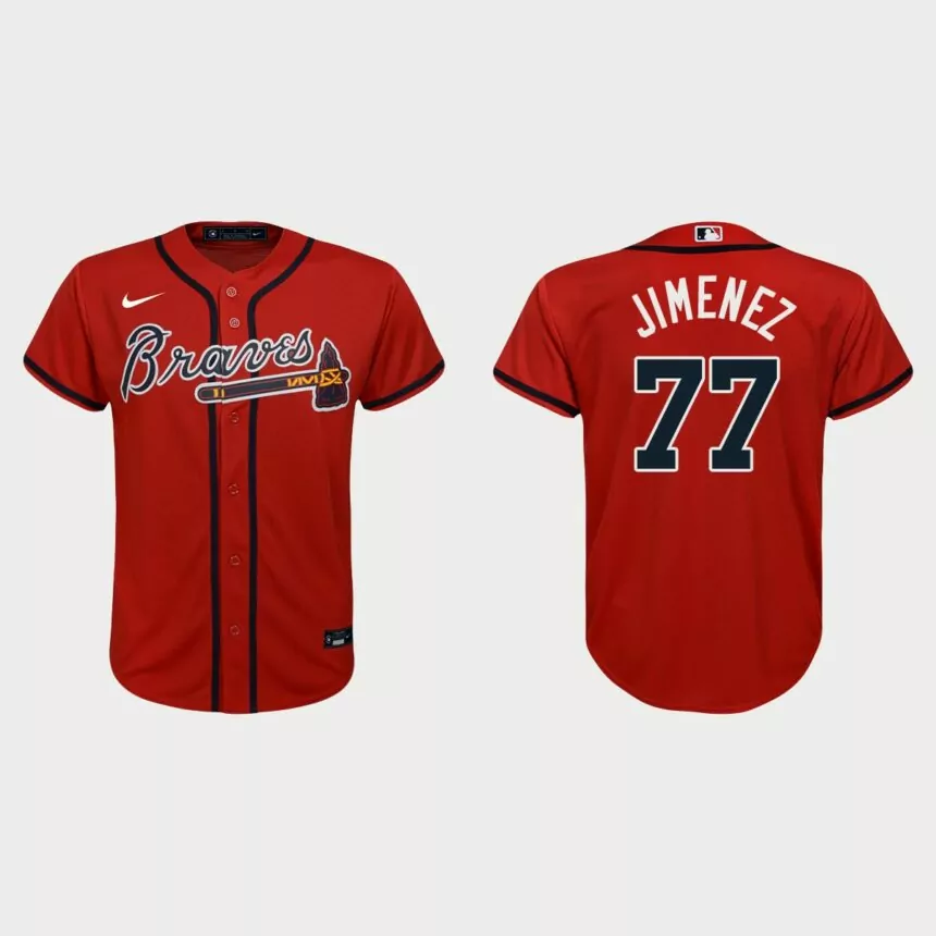Youth Atlanta Braves Joe Jimenez Red Replica Alternate Jersey