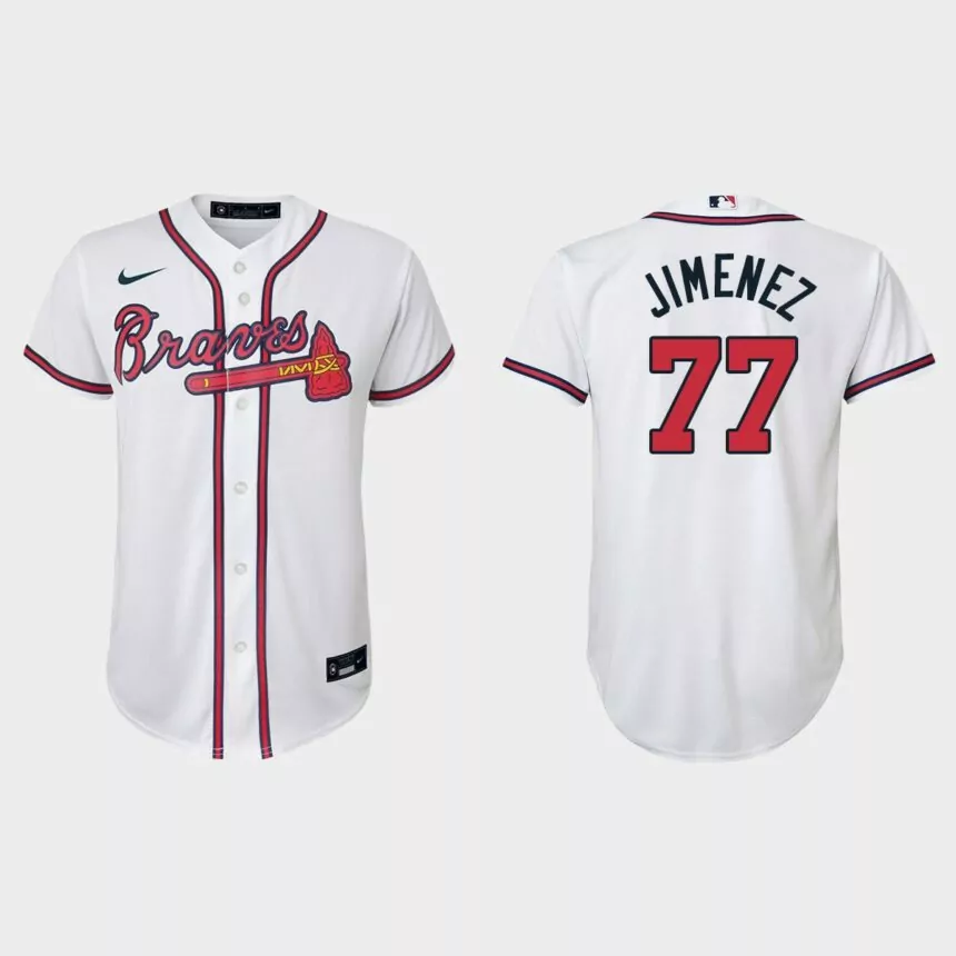 Youth Atlanta Braves Joe Jimenez White Replica Home Jersey