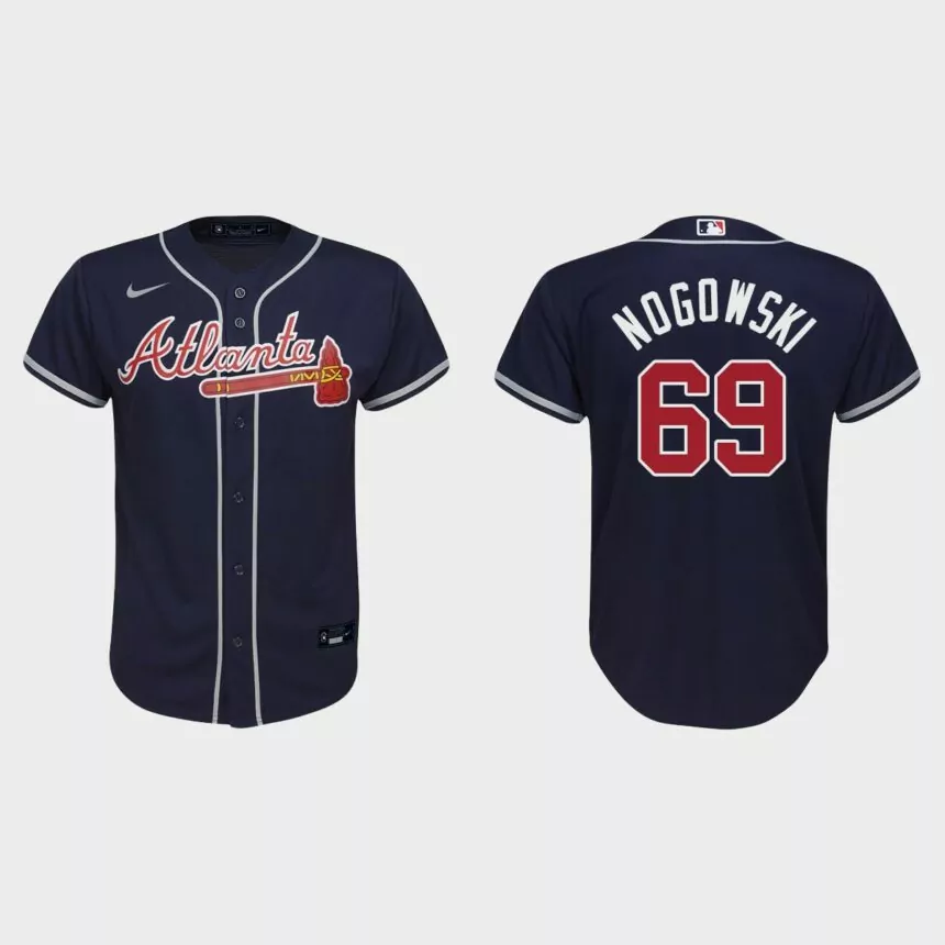 Youth Atlanta Braves John Nogowski Navy Replica Alternate Jersey