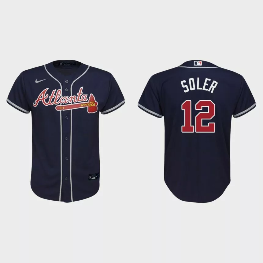 Youth Atlanta Braves Jorge Soler Navy Replica Alternate Jersey