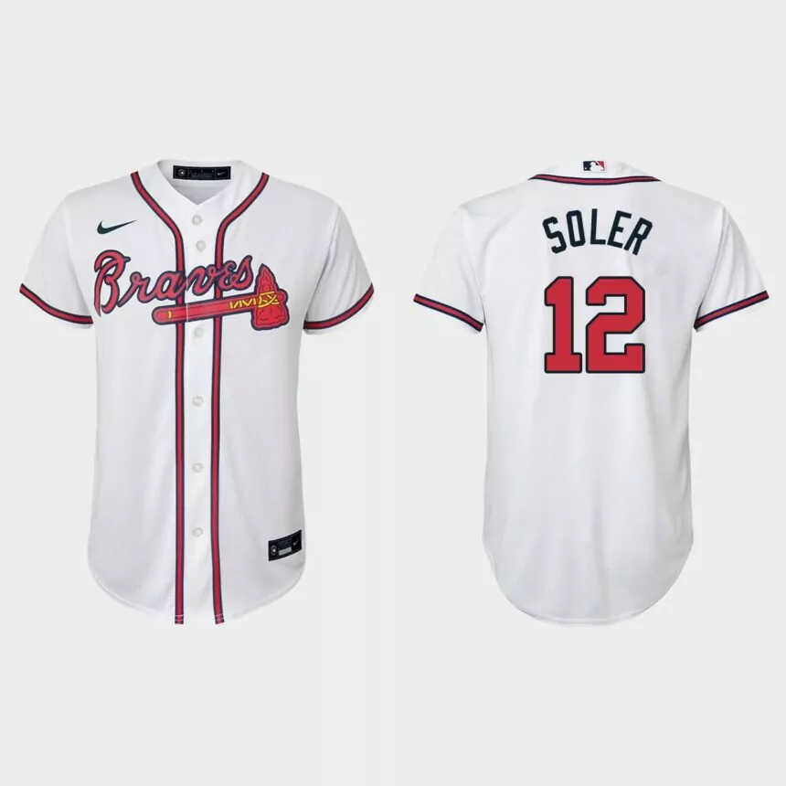 Youth Atlanta Braves Jorge Soler White Replica Home Jersey