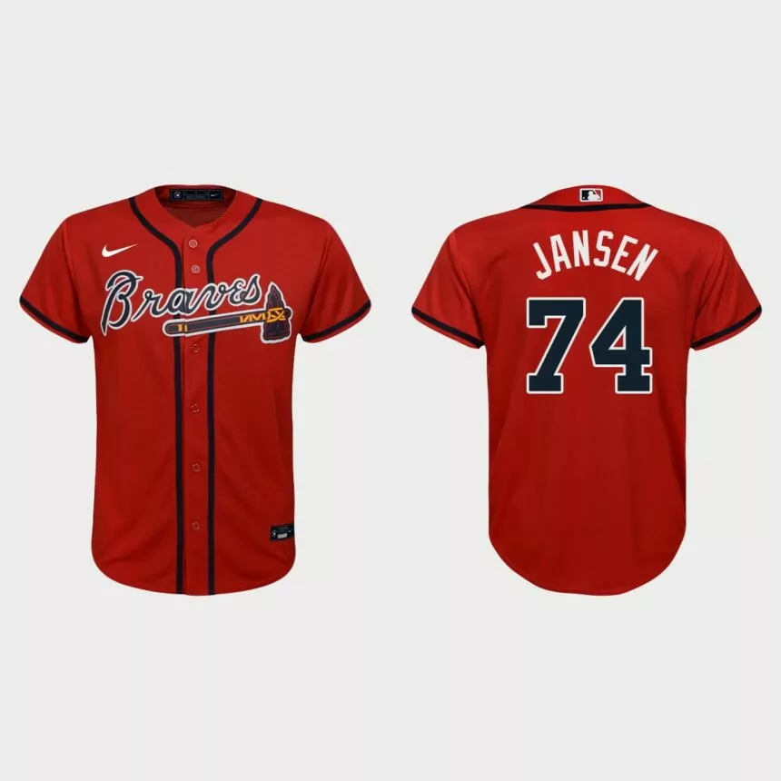 Youth Atlanta Braves Kenley Jansen Red Replica Alternate Jersey