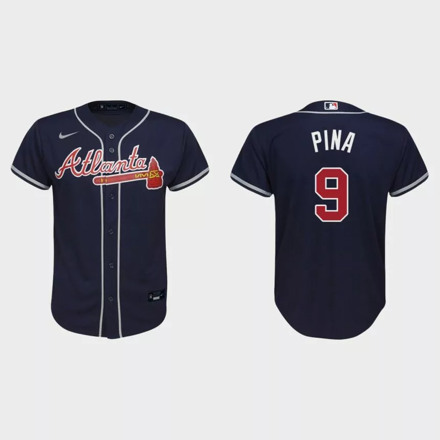 Youth Atlanta Braves Manny Pina Navy Replica Alternate Jersey