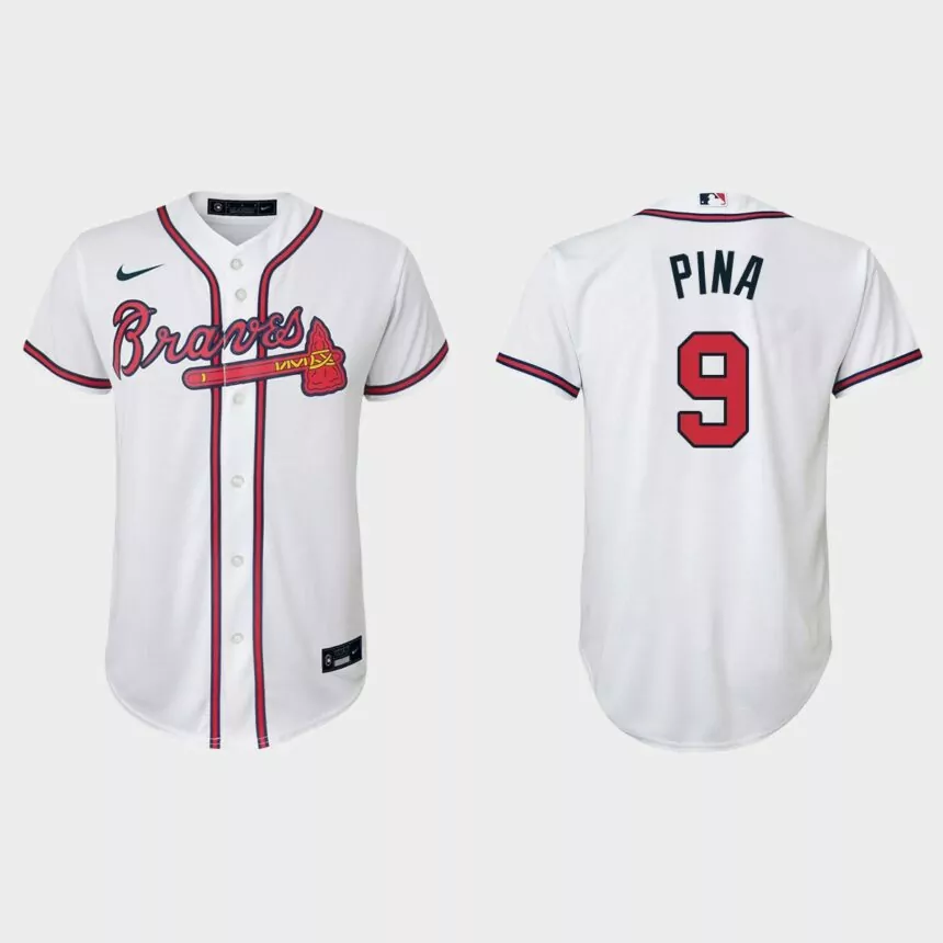 Youth Atlanta Braves Manny Pina White Replica Home Jersey