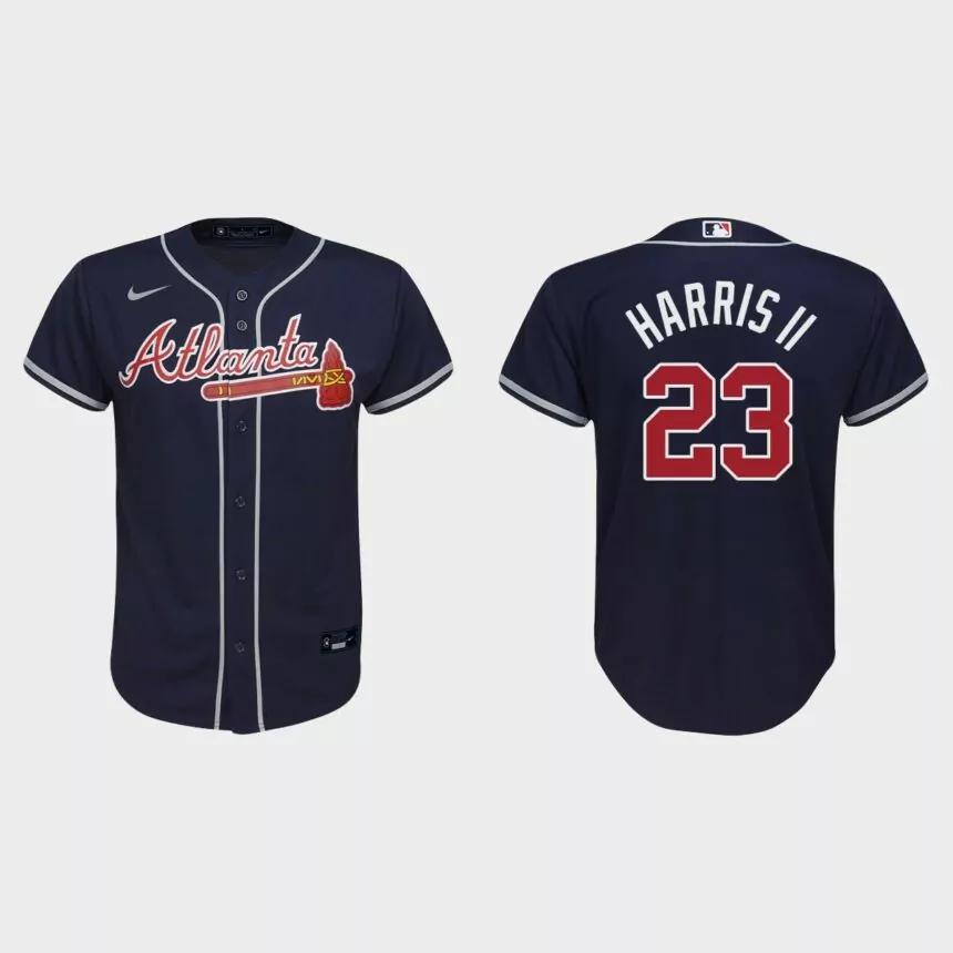 Youth Atlanta Braves Michael Harris II Navy Replica Alternate Jersey