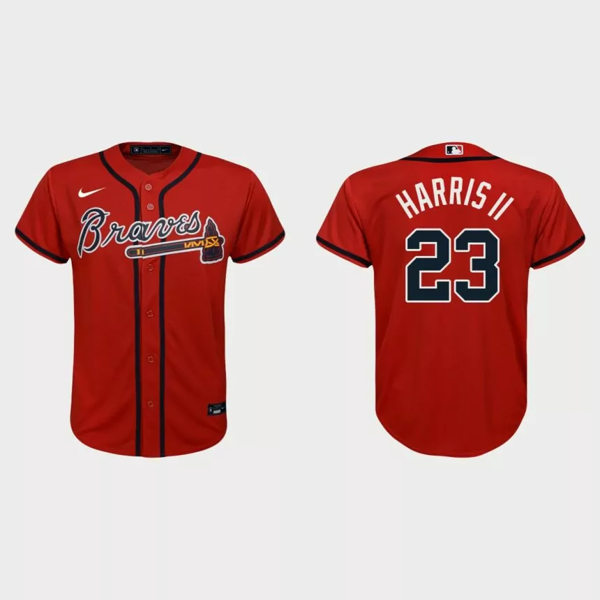 Youth Atlanta Braves Michael Harris II Red Replica Alternate Jersey