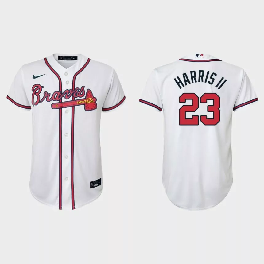 Youth Atlanta Braves Michael Harris II White Replica Home Jersey