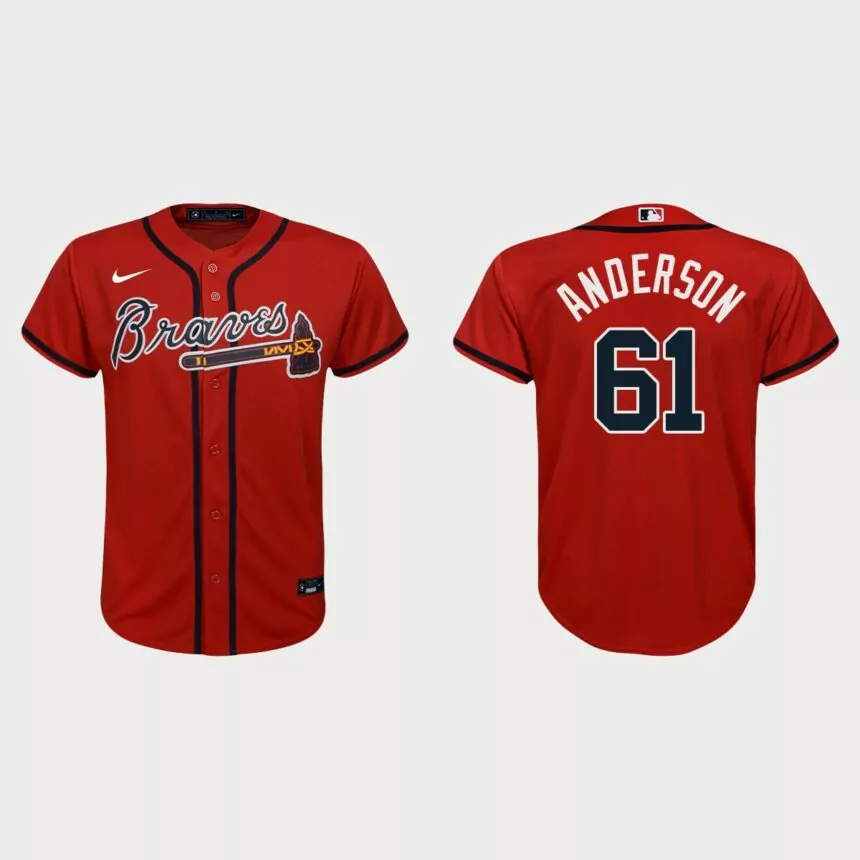 Youth Atlanta Braves Nick Anderson Red Replica Alternate Jersey