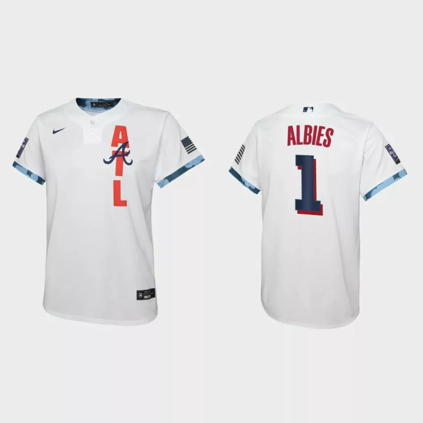 Youth Atlanta Braves Ozzie Albies White 2021 MLB All-Star Game Jersey