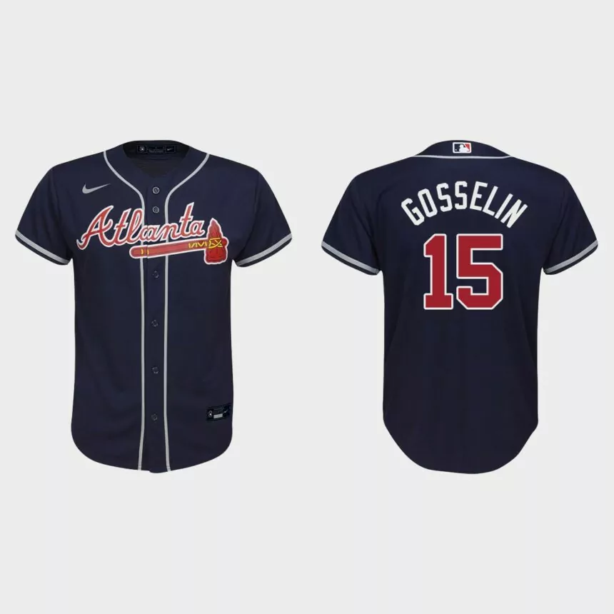 Youth Atlanta Braves Phil Gosselin Navy Replica Alternate Jersey
