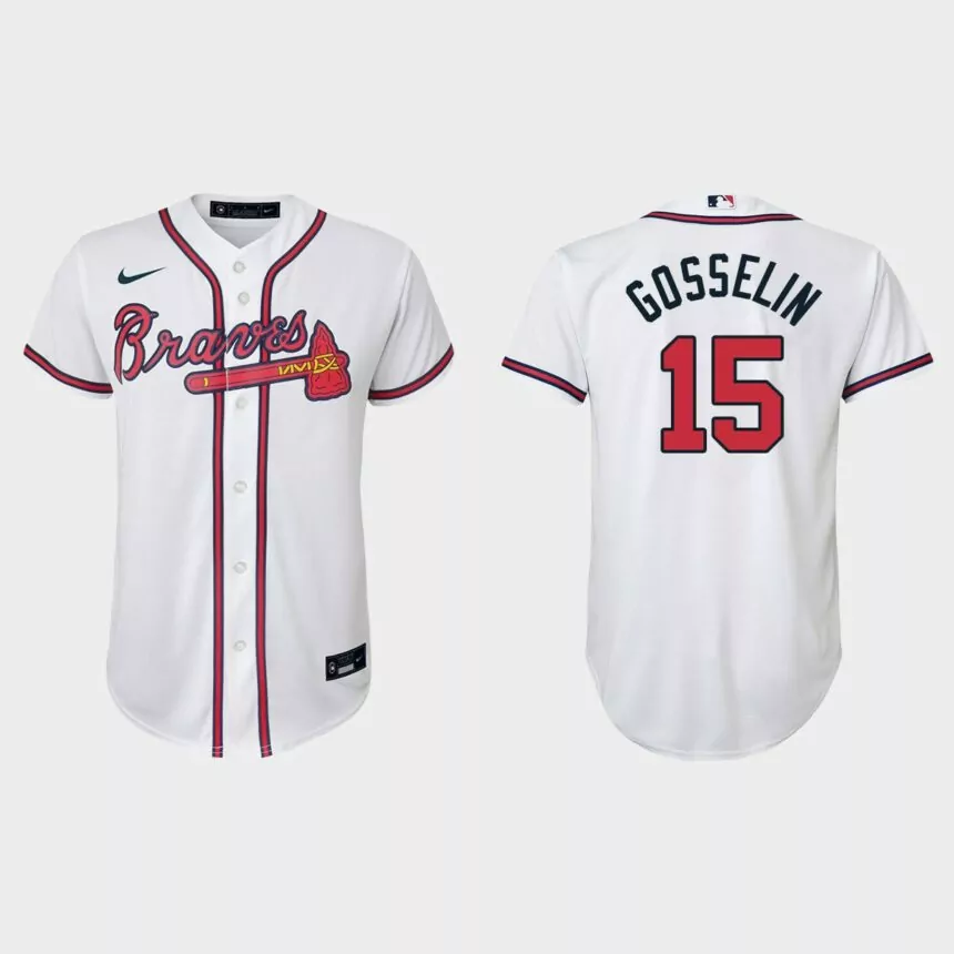 Youth Atlanta Braves Phil Gosselin White Replica Home Jersey