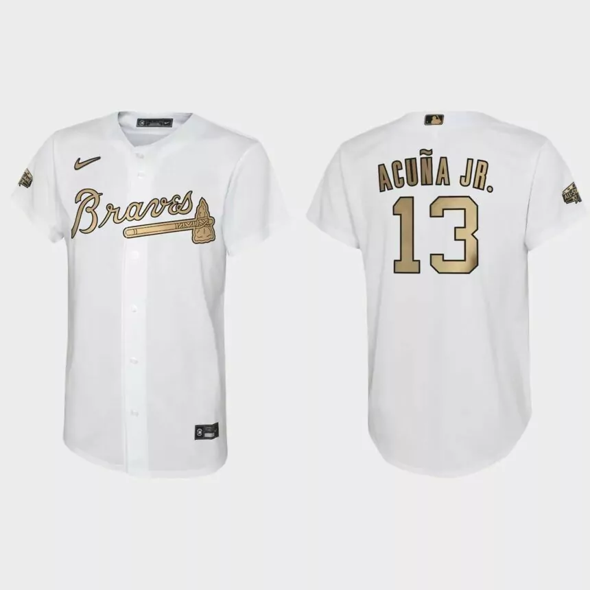 Youth Atlanta Braves Ronald Acuna Jr. White 2022 MLB All-Star Game Replica Jersey