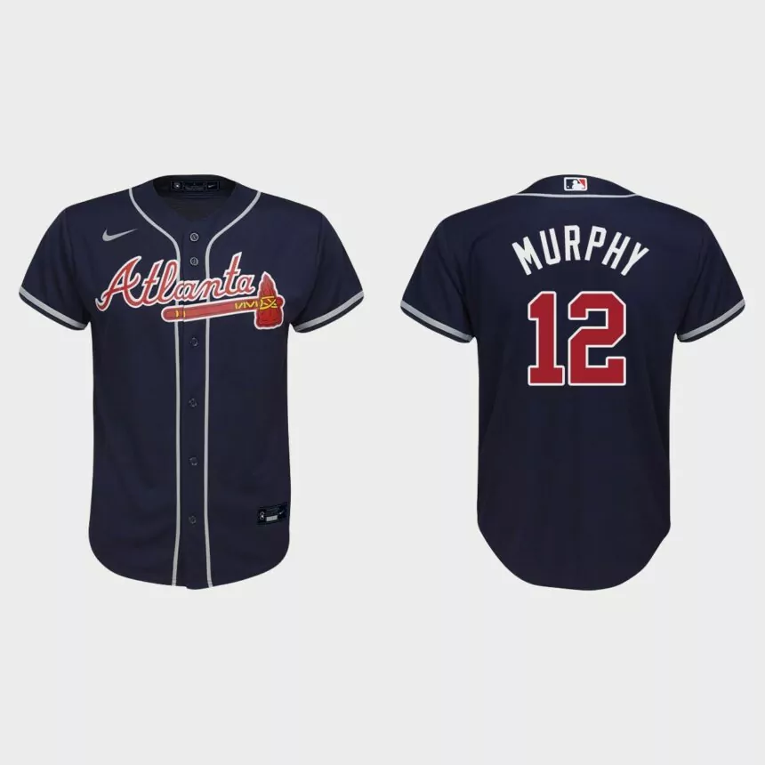 Youth Atlanta Braves Sean Murphy Navy Replica Alternate Jersey
