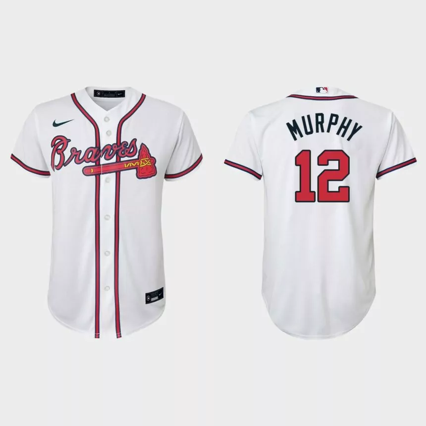 Youth Atlanta Braves Sean Murphy White Replica Home Jersey
