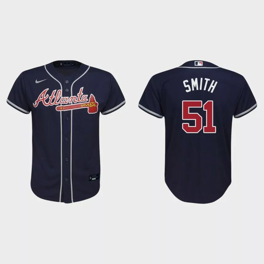 Youth Atlanta Braves Will Smith Navy Replica Alternate Jersey