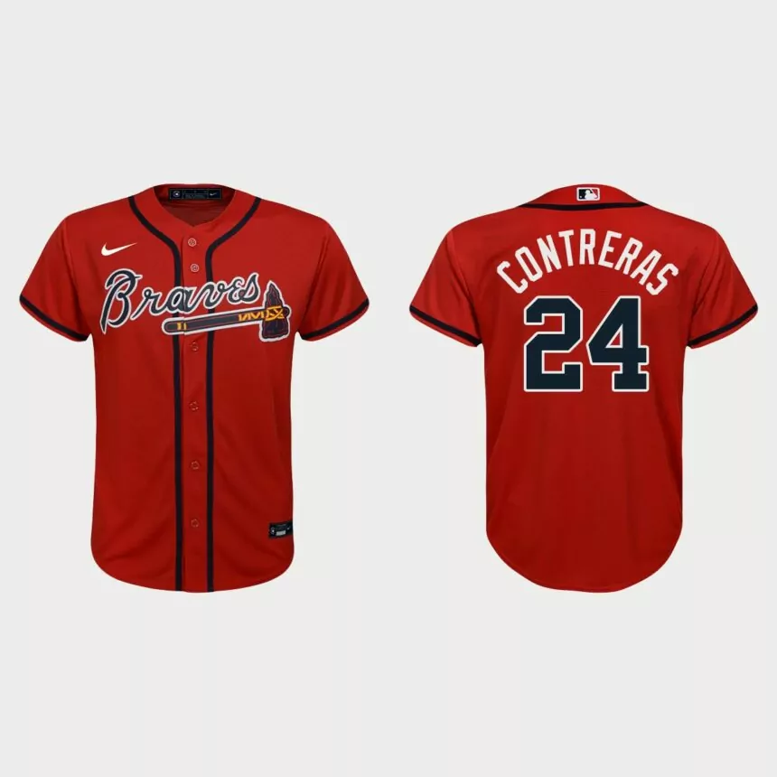 Youth Atlanta Braves William Contreras Red Replica Alternate Jersey