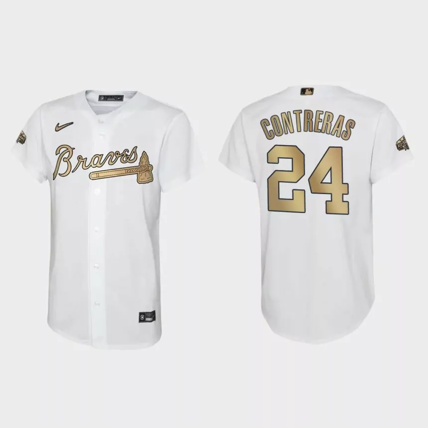 Youth Atlanta Braves William Contreras White 2022 MLB All-Star Game Replica Jersey