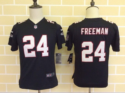 Youth Atlanta Falcons #24 Devonta Freeman Black Alternate NFL Nike Game Stitched Jersey