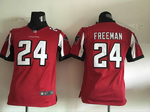 Youth Atlanta Falcons #24 Devonta Freeman Red Team Color NFL Nike Game Stitched Jersey