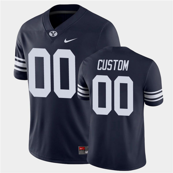 Youth BYU Cougars Custom Zach Wilson Ty'son Williams Puka Nacua Max Tooley Chaz Ah You Nike Navy Football Jersey
