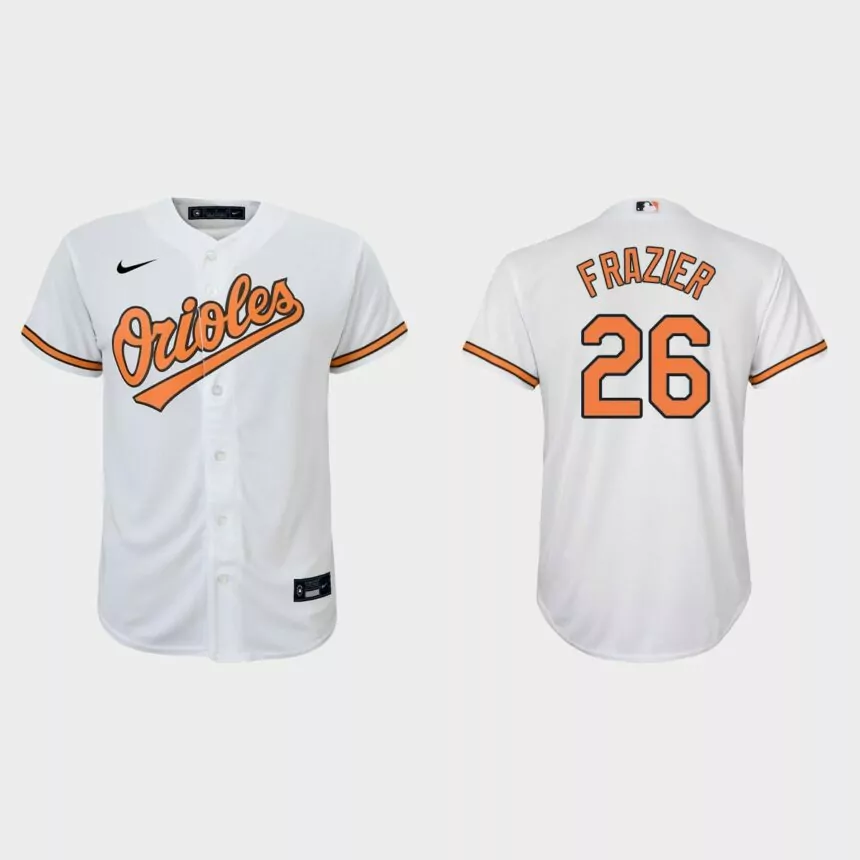 Youth Baltimore Orioles Adam Frazier White Replica Home Jersey