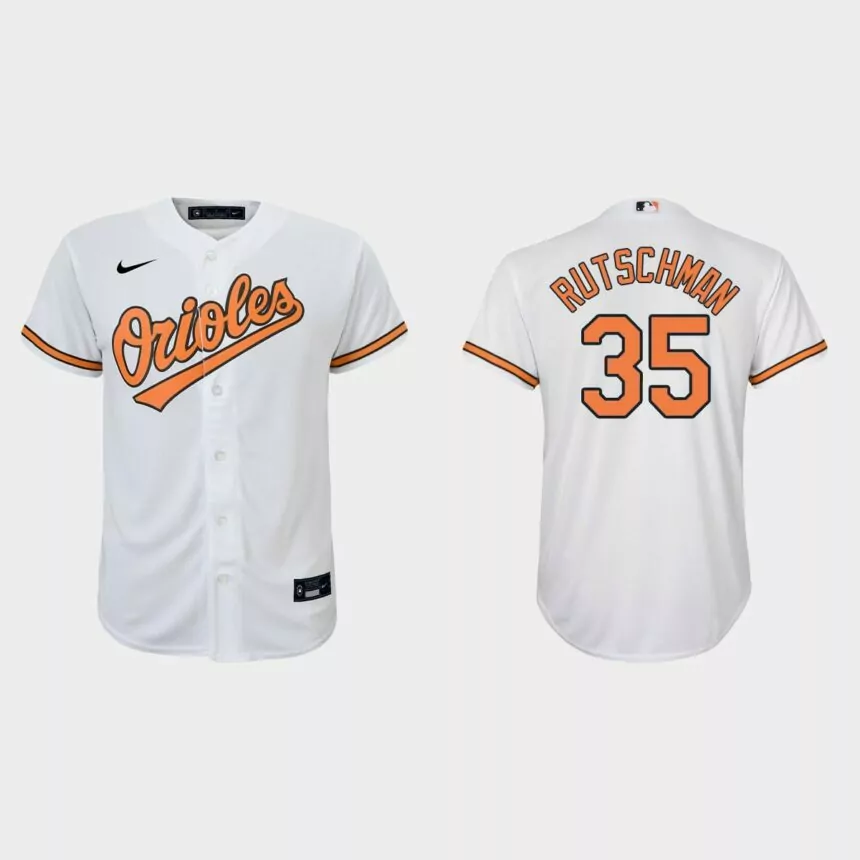 Youth Baltimore Orioles Adley Rutschman White Replica Home Jersey