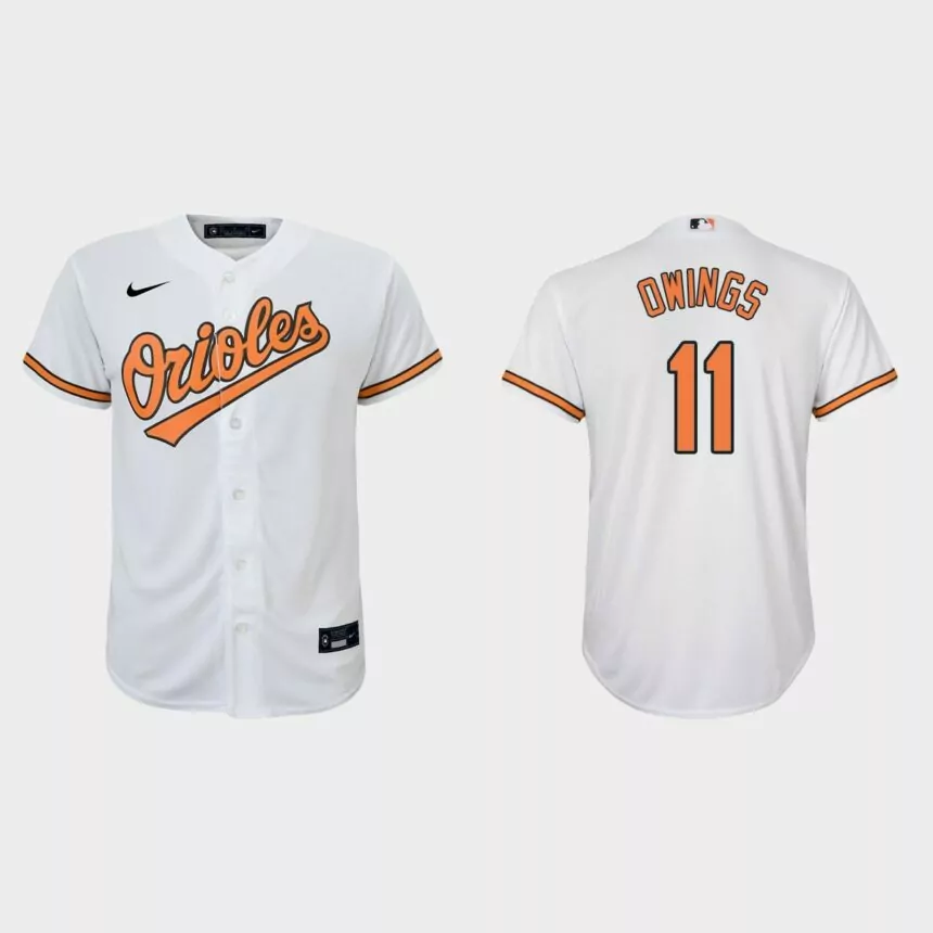 Youth Baltimore Orioles Chris Owings White Replica Home Jersey