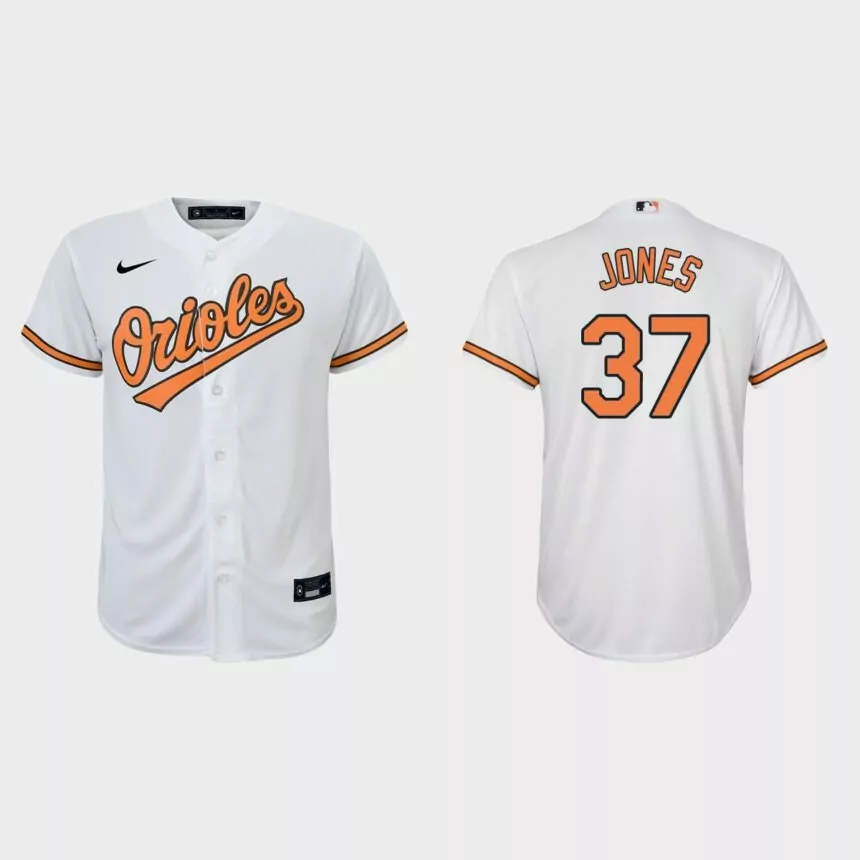 Youth Baltimore Orioles Jahmai Jones White Replica Home Jersey