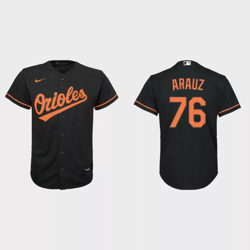 Youth Baltimore Orioles Jonathan Arauz Black Replica Alternate Jersey