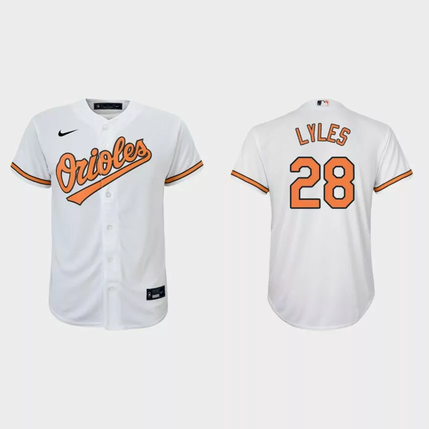 Youth Baltimore Orioles Jordan Lyles White Replica Home Jersey