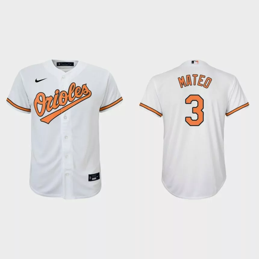 Youth Baltimore Orioles Jorge Mateo White Replica Home Jersey