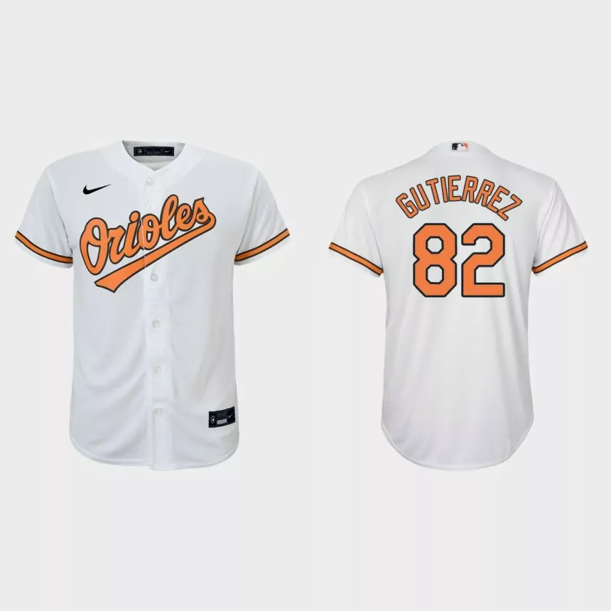 Youth Baltimore Orioles Kelvin Gutierrez White Replica Home Jersey
