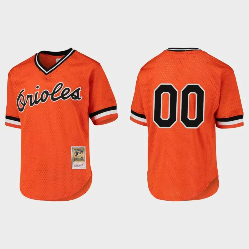 Youth Baltimore Orioles Orange Cooperstown Collection Mesh Custom Jersey
