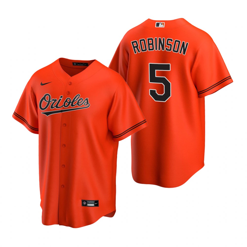 Youth Baltimore Orioles Retired Player #5 Brooks Robinson Nike Orange Alternate Jersey